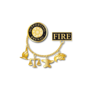 Fire pin and charms.